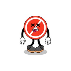 stop sign mascot illustration is dead