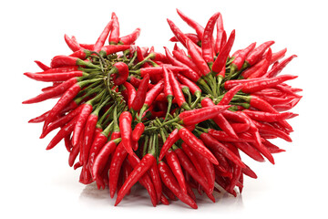 red hot chili peppers isolated on white