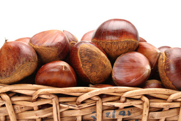 chestnuts isolated on white background
