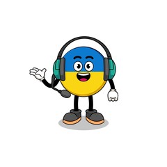 Fototapeta premium Mascot Illustration of ukraine flag as a customer services