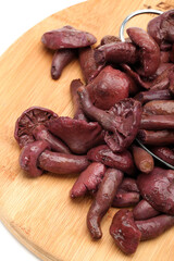 Boiled Red pine tree mushrooms for Cooking raw 