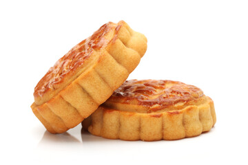 Mid-Autumn Festival moon cake on white background