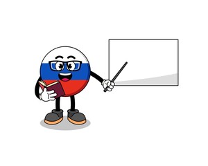 Mascot cartoon of russia flag teacher