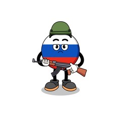 Cartoon of russia flag soldier