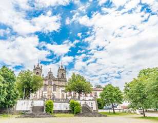 Fototapeta na wymiar Pousada Mosteiro Guimaraes in the Historic Centre of Guimaraes, a UNESCO World Heritage Site.