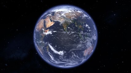 Naklejka na ściany i meble 宇宙から見た地球のアジアの3Dイラスト
