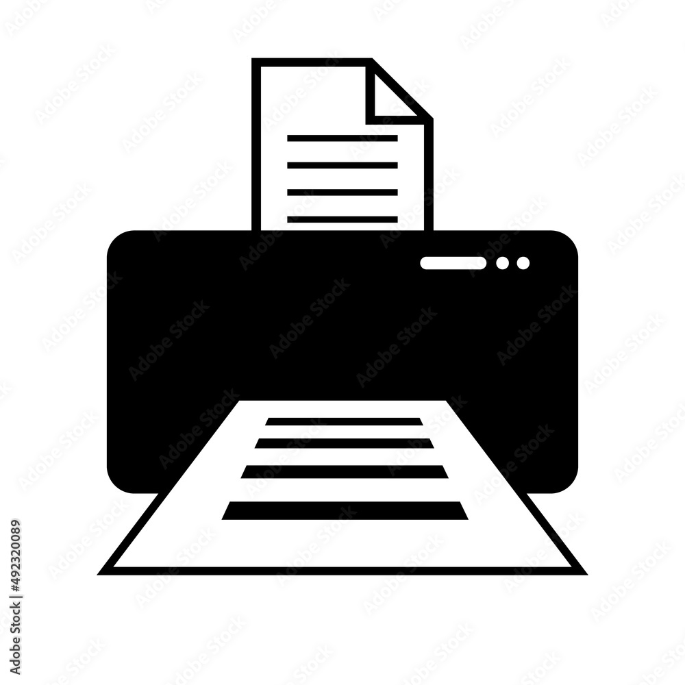 Poster icon of the printer making the copy. vector..