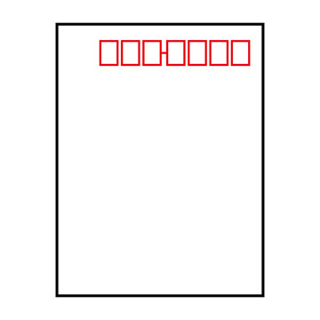 Postcard icon. Japanese postcard. Vector.