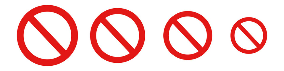Stop sign icon set. Warning and prohibition. Vectors.
