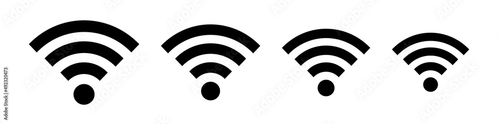 Poster set of wifi icons of different sizes. vector.