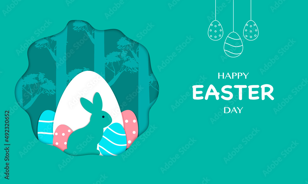 Wall mural happy easter day card template