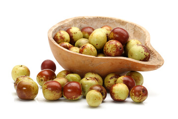 jujube or chinese date on white background