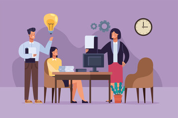 business persons in worksite