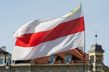 Flag of the Belarusian Democratic Republic, Popular Front Flag of Belarus, established in 1989,...