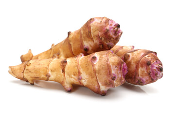 Jerusalem artichoke on a white background