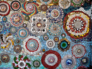 Sangkhalok Bowl Lid with Stones Decorated The Wall