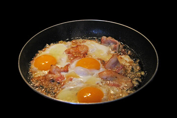 fried egg in a frying pan