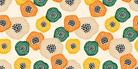 Deurstickers Vintage stijl Abstracte zachte naadloze patroon met bloemen. Modern ontwerp voor papier, omslag, stof, interieur en andere