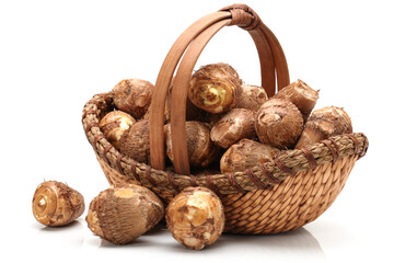 Taro on white background