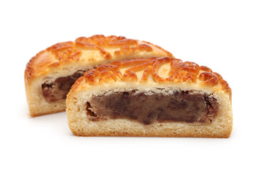 Mid-Autumn Festival moon cake on white background