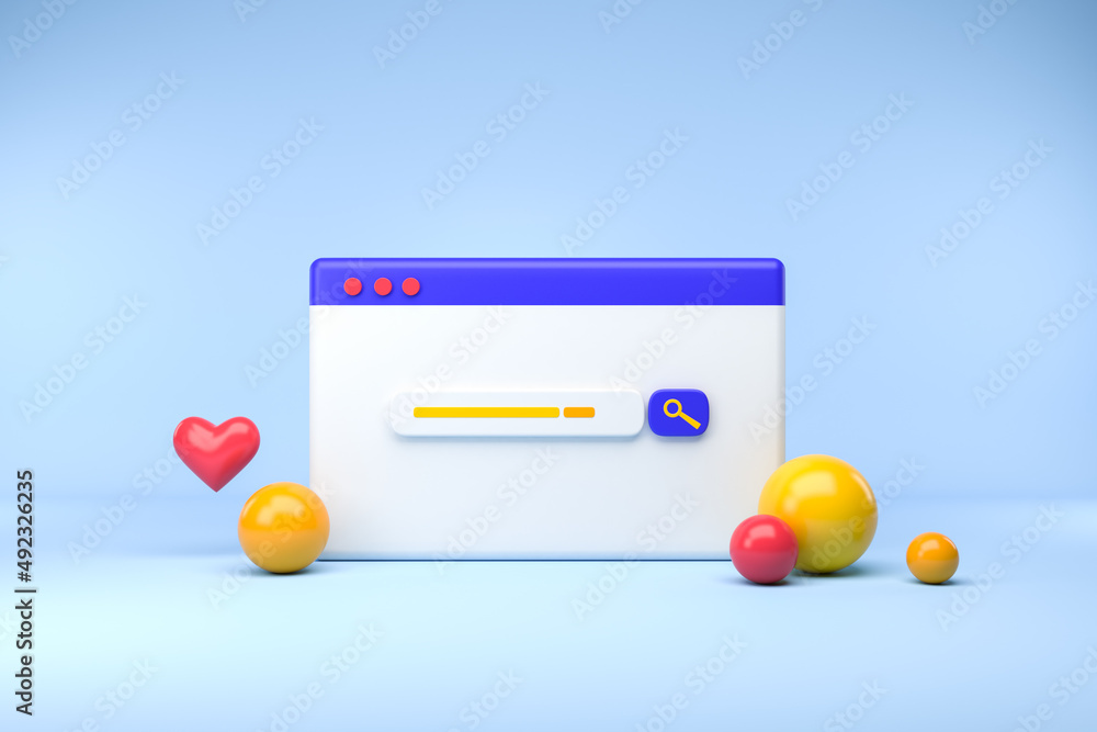 Poster search engine optimization, web design element on light background