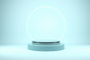 Podium and circle light, mockup for product display