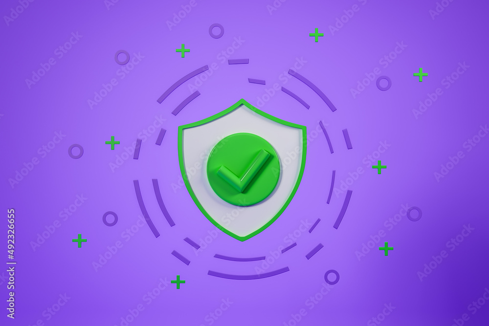 Poster cybersecurity shield with binary and protection