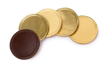 Chocolate candies in the form of coins