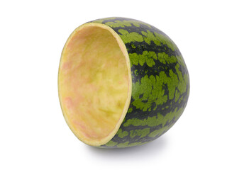Hollow watermelon with empty peel