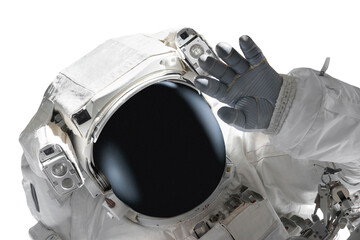 Astronaut in spacesuit isolated over white background