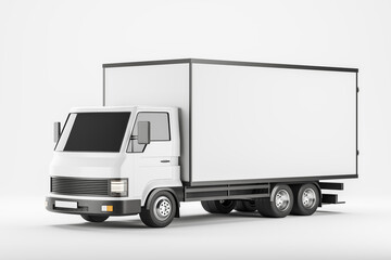 Delivery van isolated over white background. Mockup