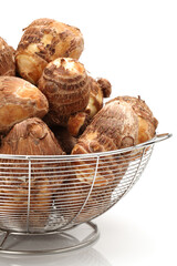 Jerusalem artichoke on a white background