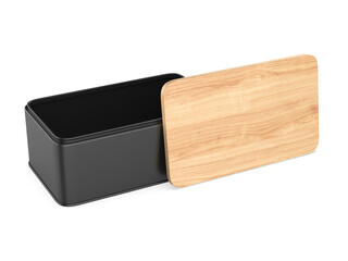 Blank Farmhouse Bread Box, 3d render illustration.