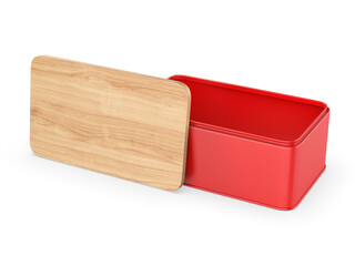 Blank Farmhouse Bread Box, 3d render illustration.