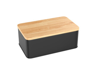 Blank Farmhouse Bread Box, 3d render illustration.