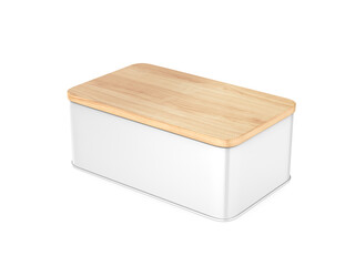 Blank Farmhouse Bread Box, 3d render illustration.