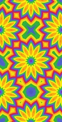 Fototapeta na wymiar Fractodome Colorful Seamless Fractal Patterns