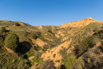 clay ravines called the barrancas del burujon in Toledo
