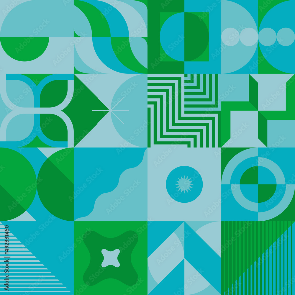 Poster abstract vector pattern graphics made with various geometric shapes and elements