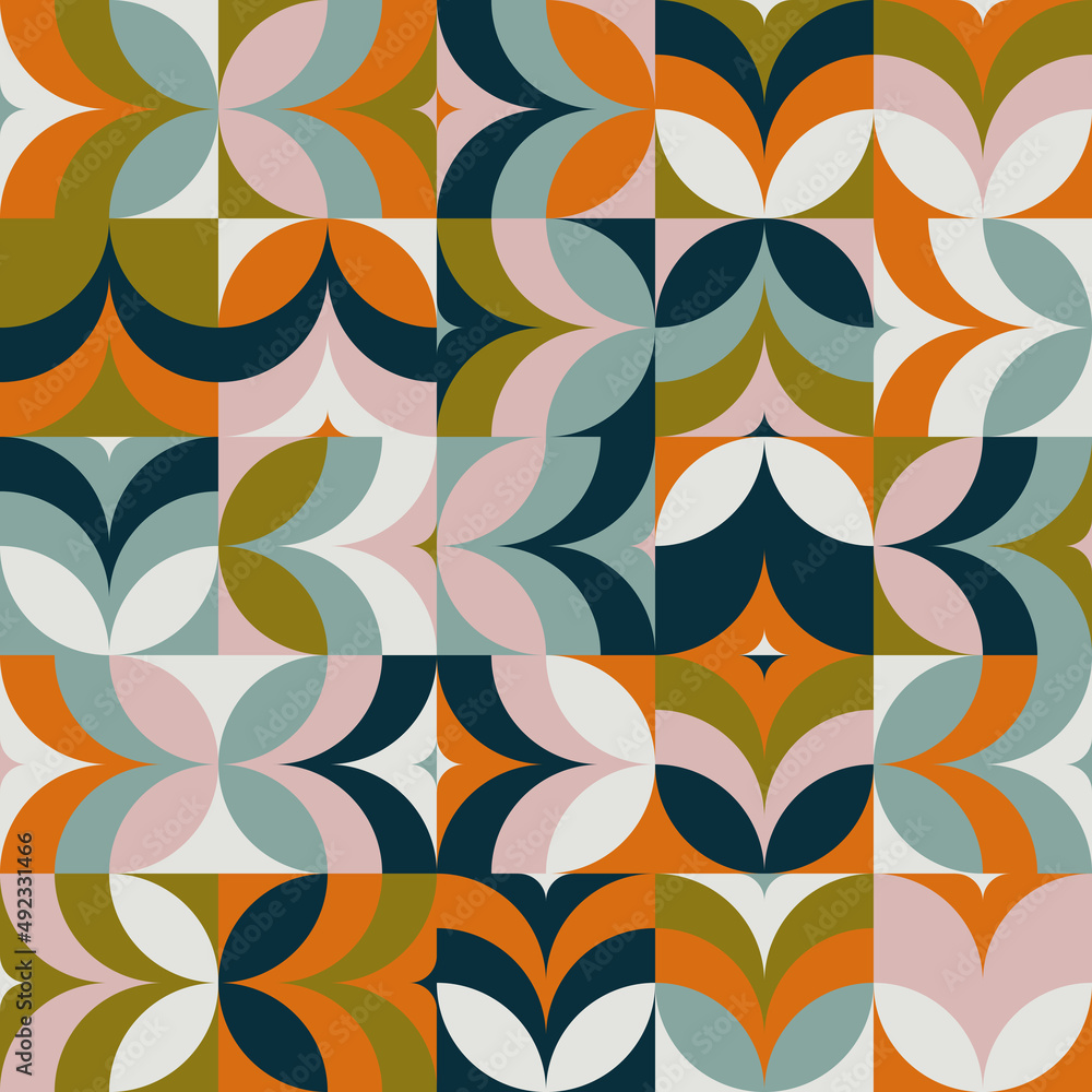 Poster seamless pattern vector graphics design made with abstract geometric shapes and forms