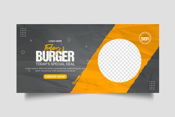 Food social media promotion and  banner post design template