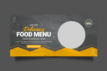Food social media promotion and  banner post design template