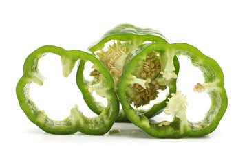 Green pepper on white background