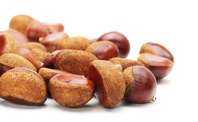 chestnuts isolated on white background
