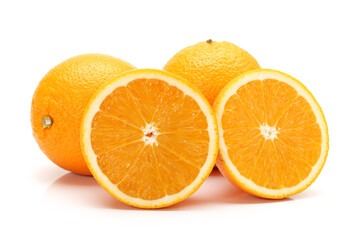Orange fruit on the white background
