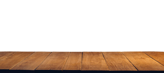 Isolated oak wood podium on white background