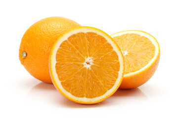 Orange fruit on the white background