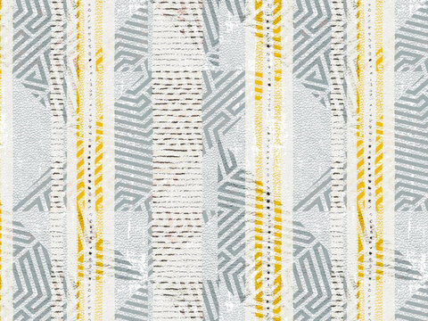 Spring Summer trend irregular geos pattern design seamless rustic and modern vintage effect