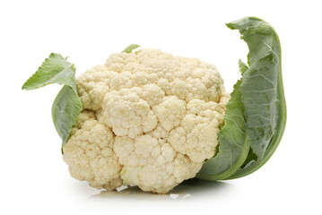 Fresh cauliflower on white background 