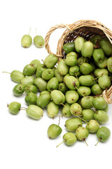 green mini kiwi in a basket